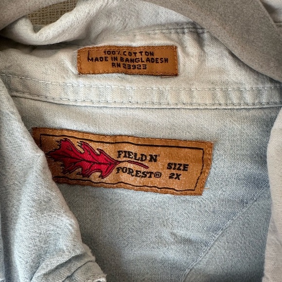 Light Blue Button-Up Shirt Field N’ Forest Size 2XL - Picture 7 of 7